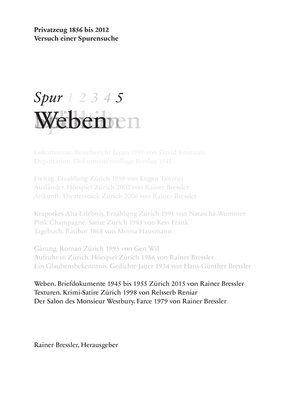 cover image of Spur 5 Weben